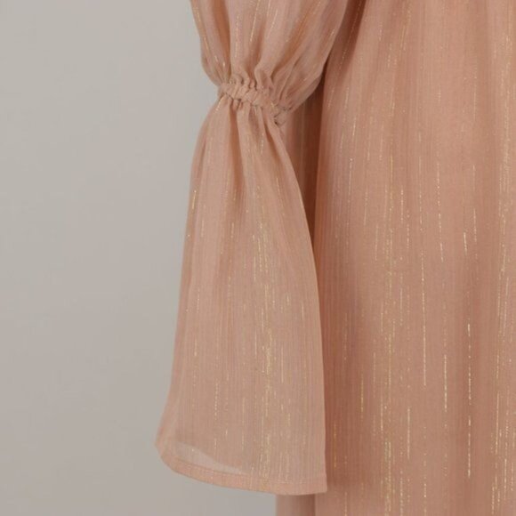 Show Me Your MuMu Wanda Women's Small Mauve Gold Off The Shoulder Maxi Dress - Picture 6 of 9